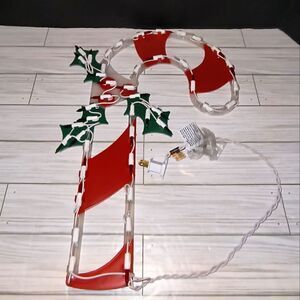 Vintage Christmas Holiday Impact Plastics Lighted Candy Cane Home Decor 18"in